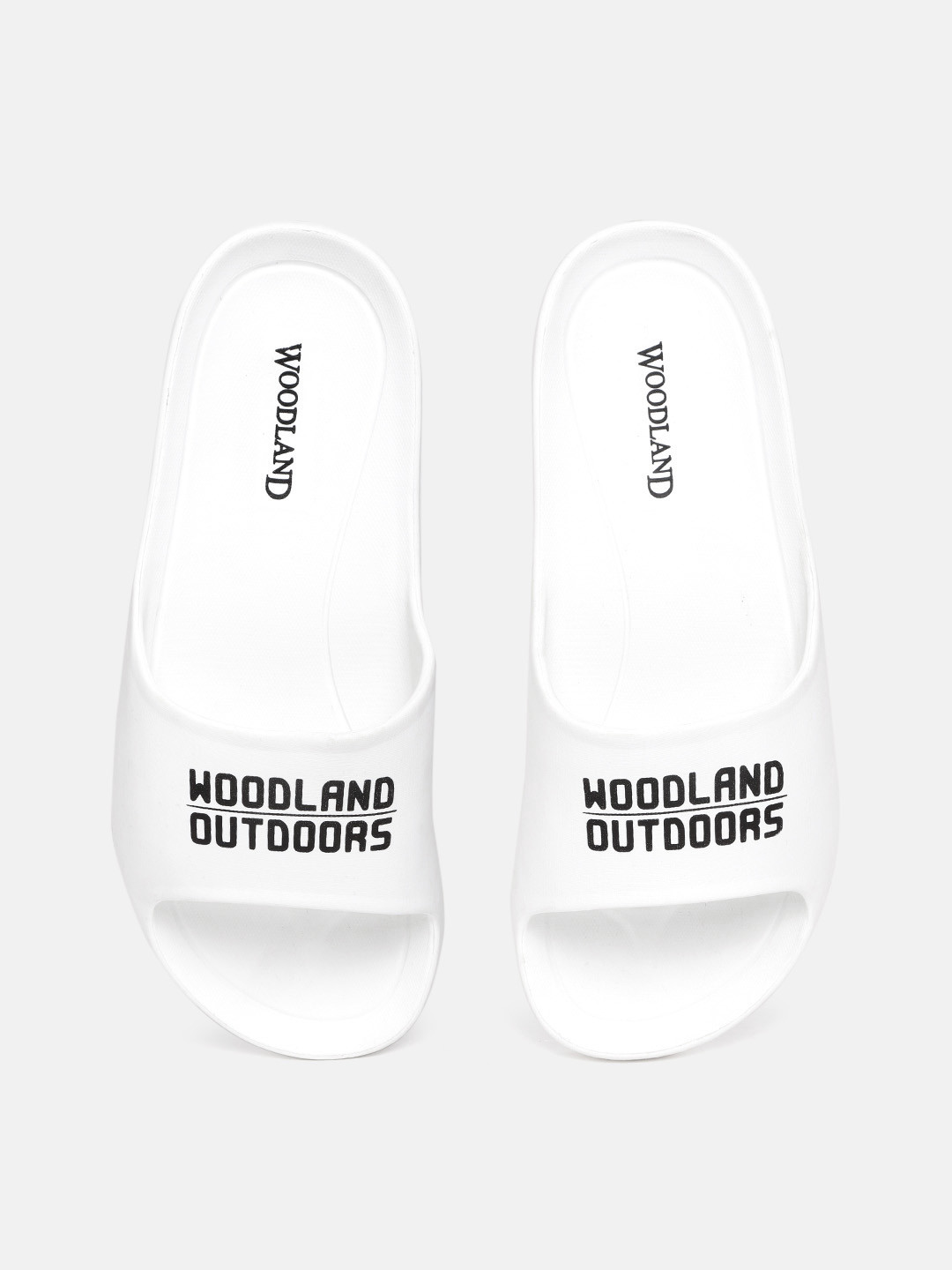 

Woodland Men White & Black Brand Logo Print Sliders