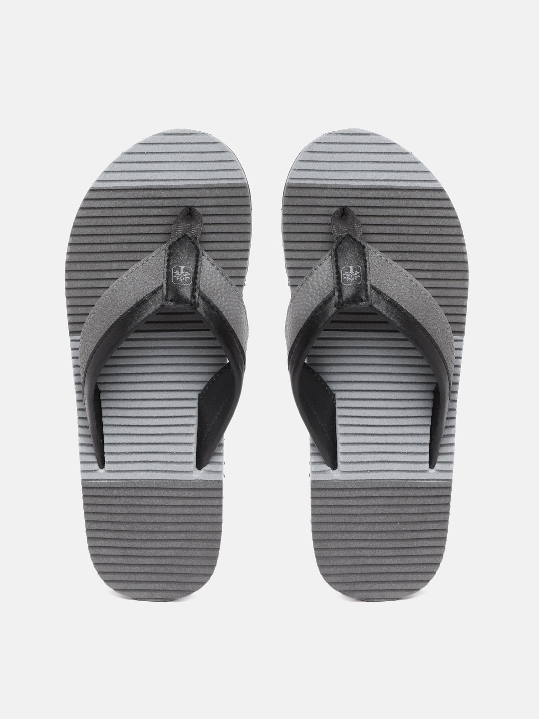 

Woodland Men Grey Striped Thong Flip-Flops