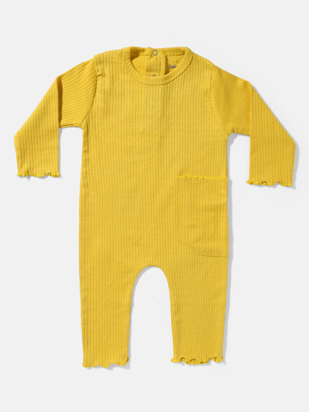 

Softsens Kids Mustard Yellow Ribbed Romper