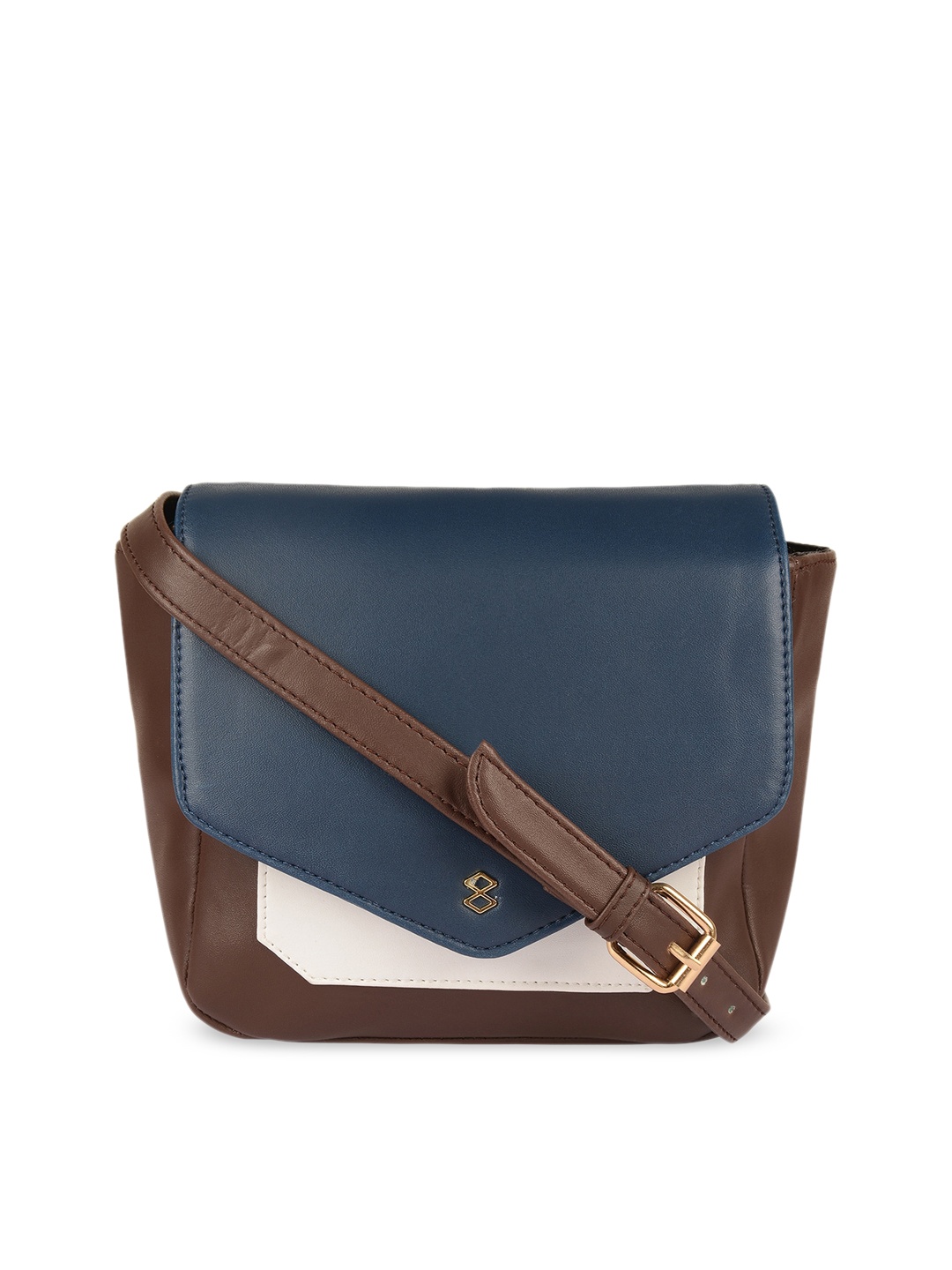 

HORRA Women Brown Colourblocked PU Structured Sling Bag