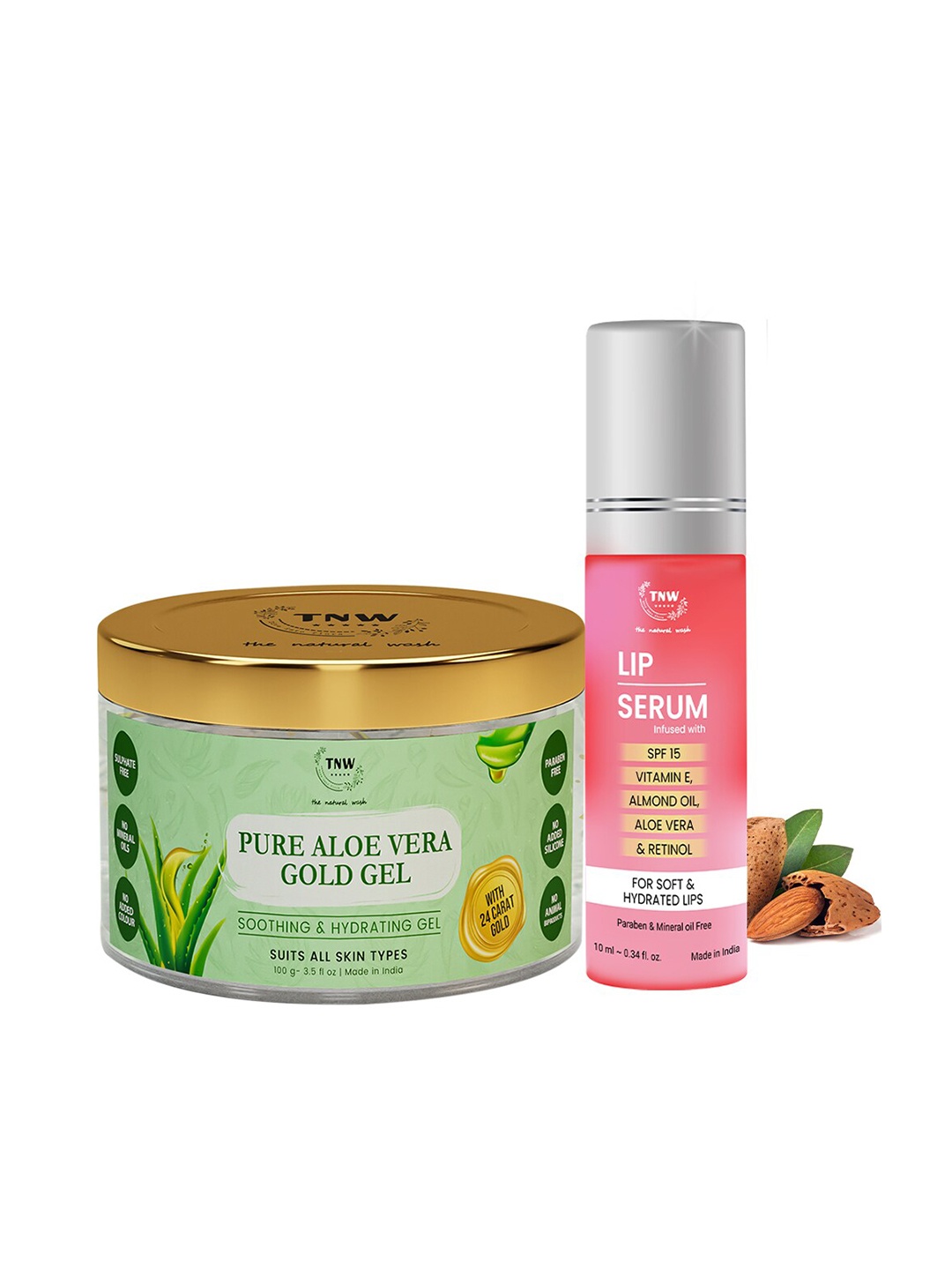 

TNW the natural wash Pink Lip Serum and Pure Aloe Vera Gold Gel 110ml