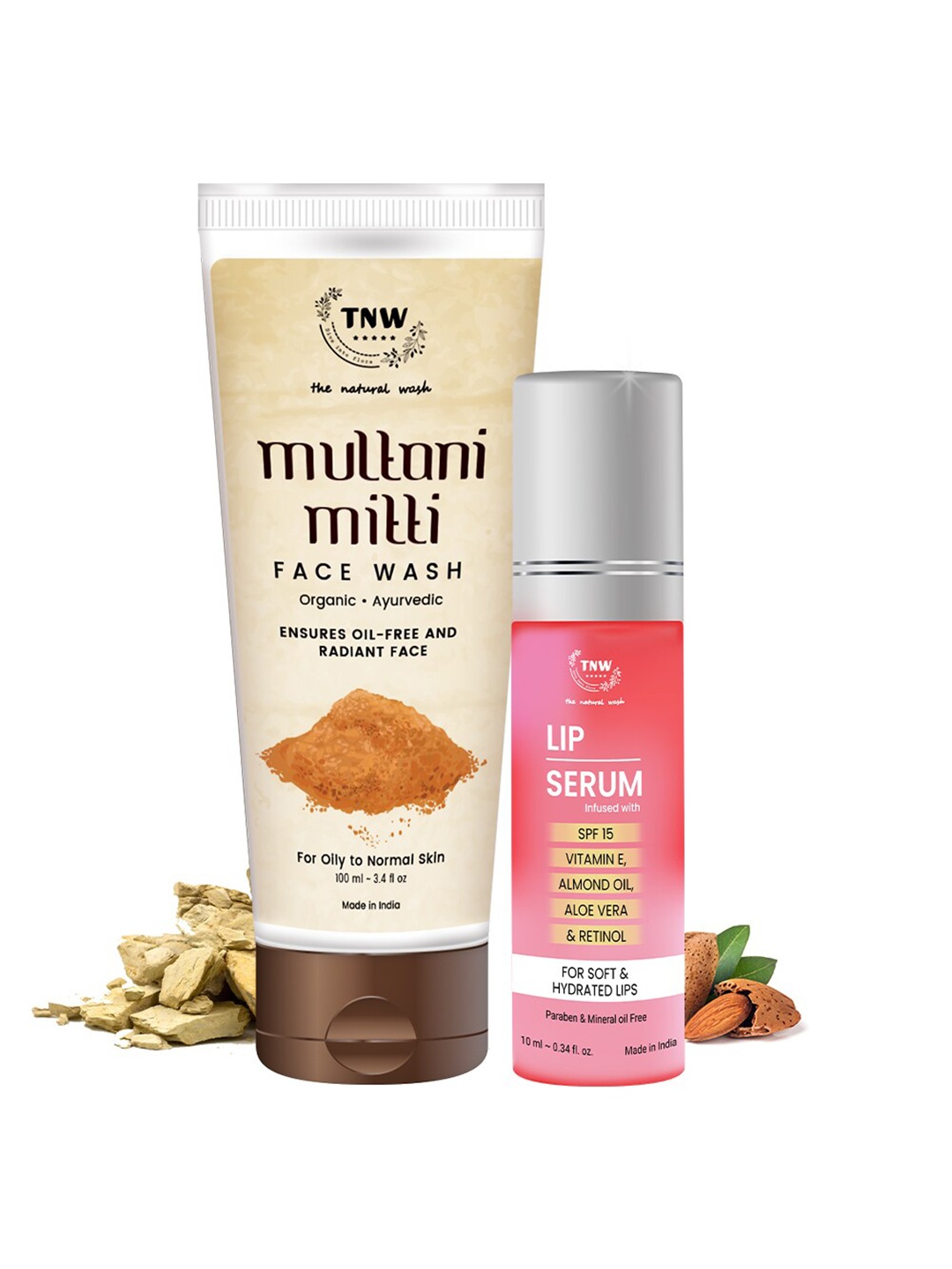 

TNW the natural wash Multani Mitti Face Wash& Lip Serum, Pink