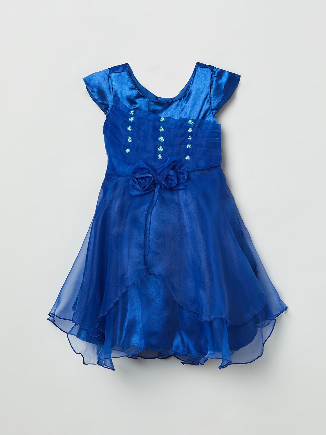 

max Girls Blue Embellished Flared Dress