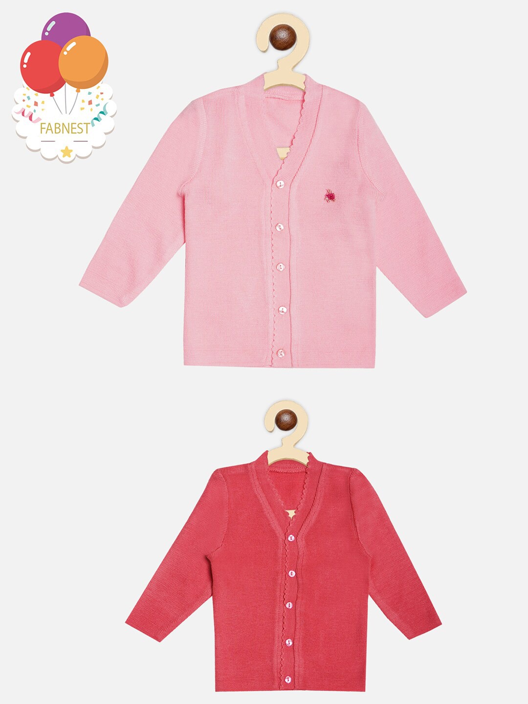 

FABNEST Unisex Kids Rose & Red Acrylic Cardigan
