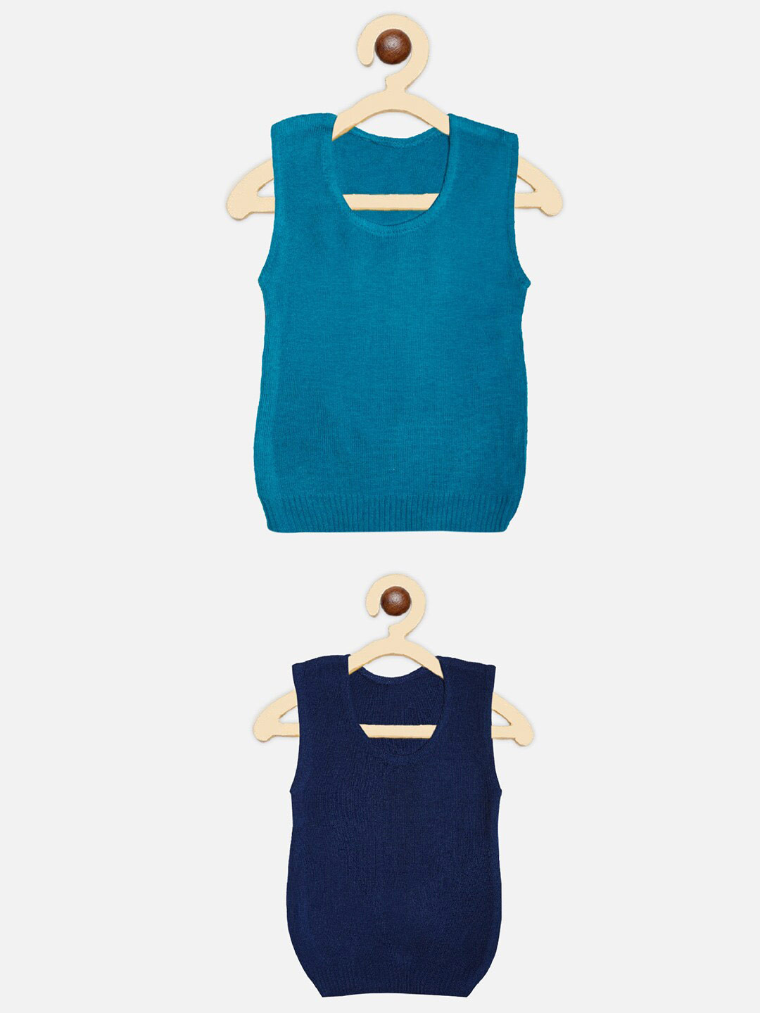 

FABNEST Unisex Kids Pack Of 2 Solid Acrylic Sweater West, Navy blue