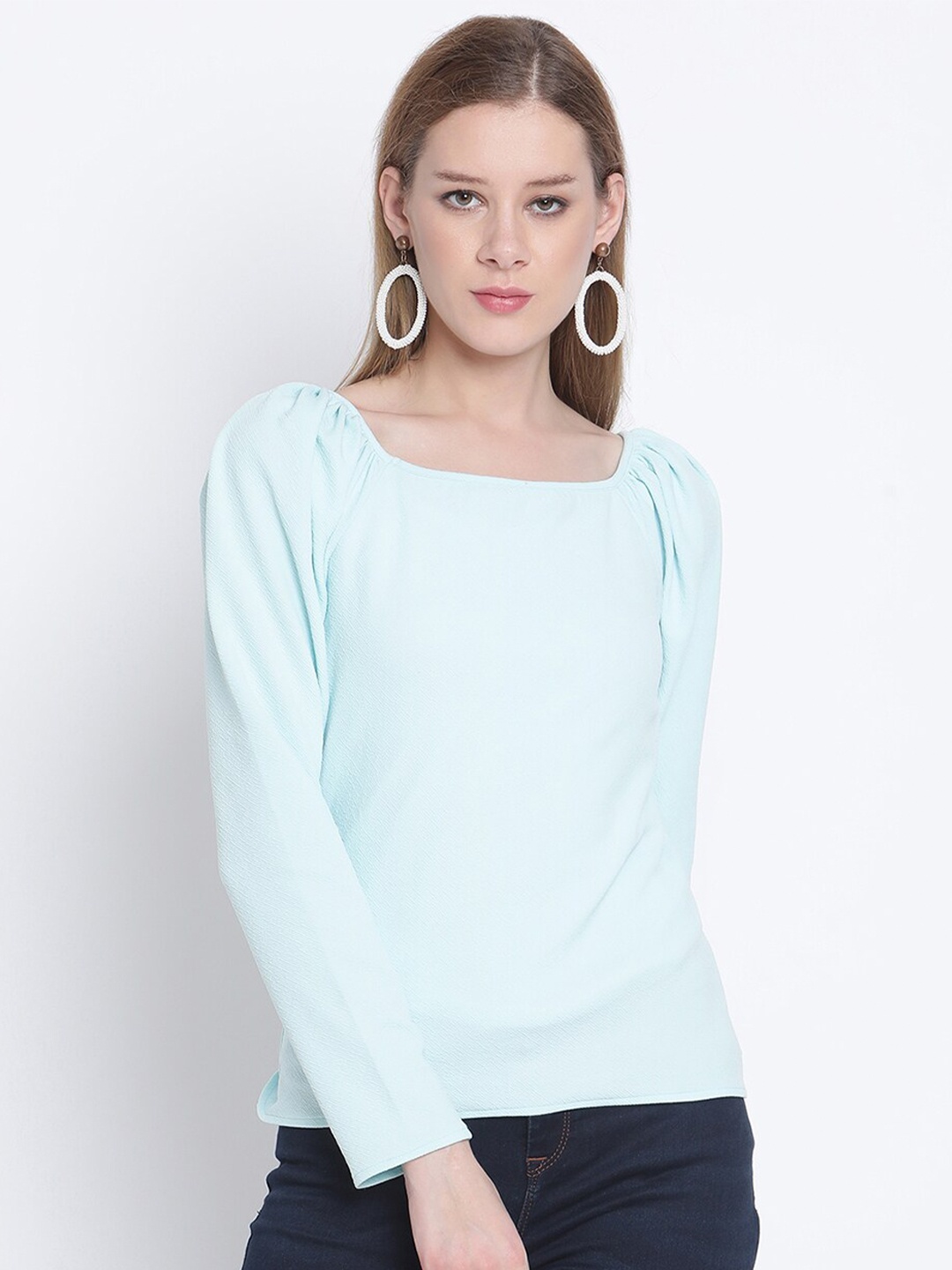 

The Vanca Turquoise Blue Regular Top