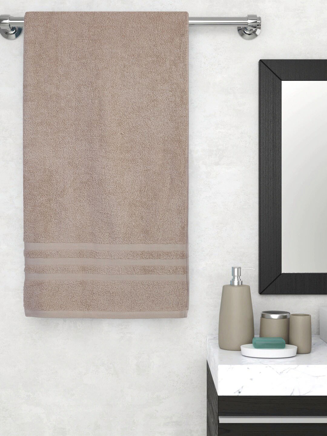 

Cantabil Beige Solid 400 GSM Pure Cotton Bath Towel