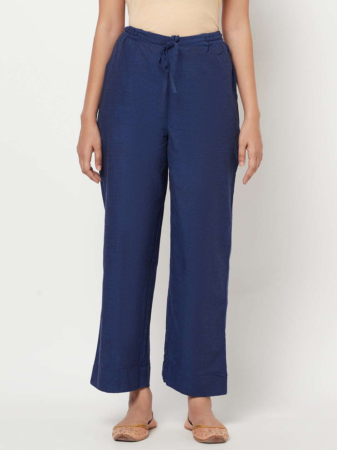 

Fabindia Women Blue Cotton Palazzos
