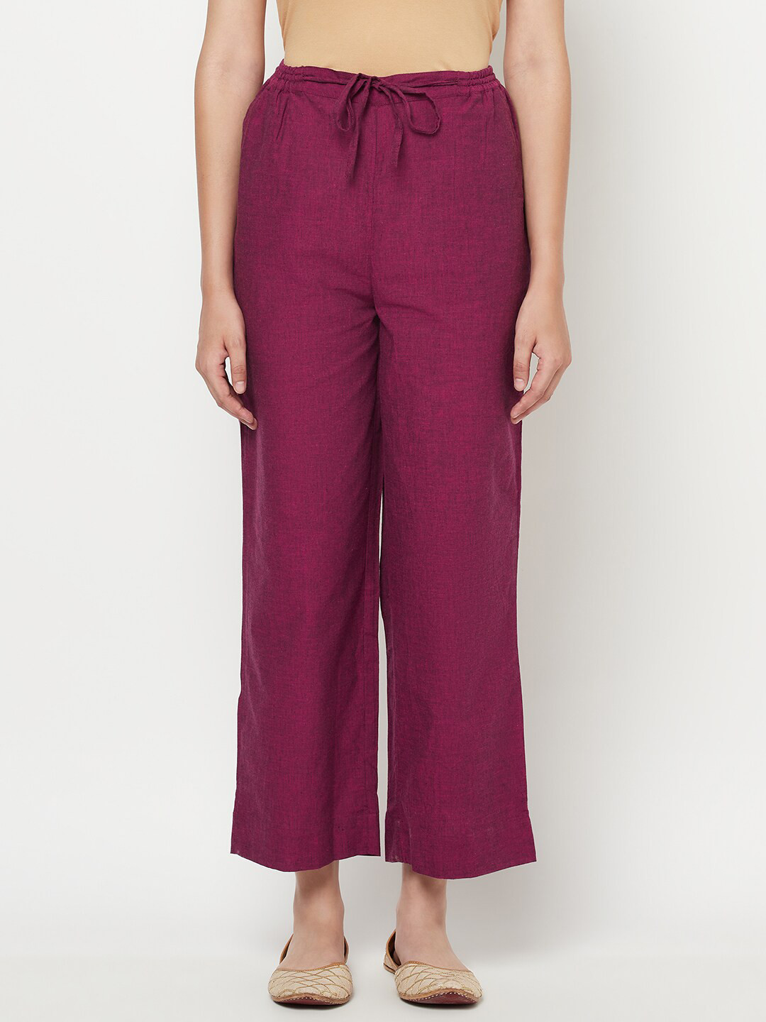 

Fabindia Women Purple Cotton Ethnic Palazzos
