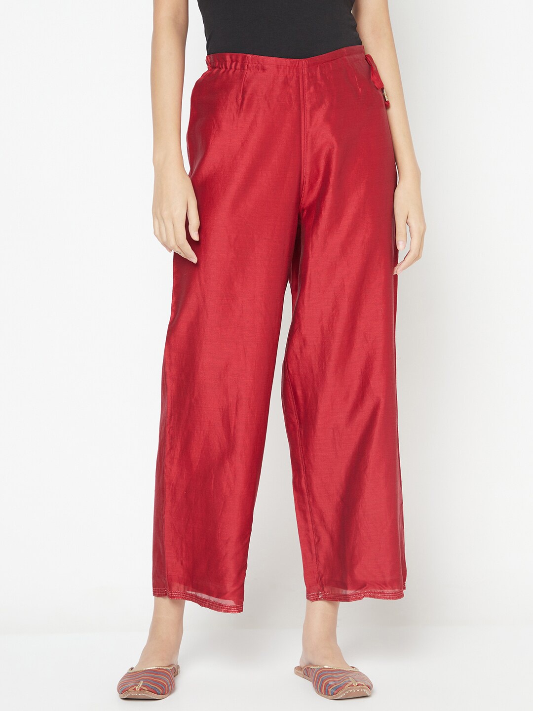 

Fabindia Women Red Ethnic Palazzos