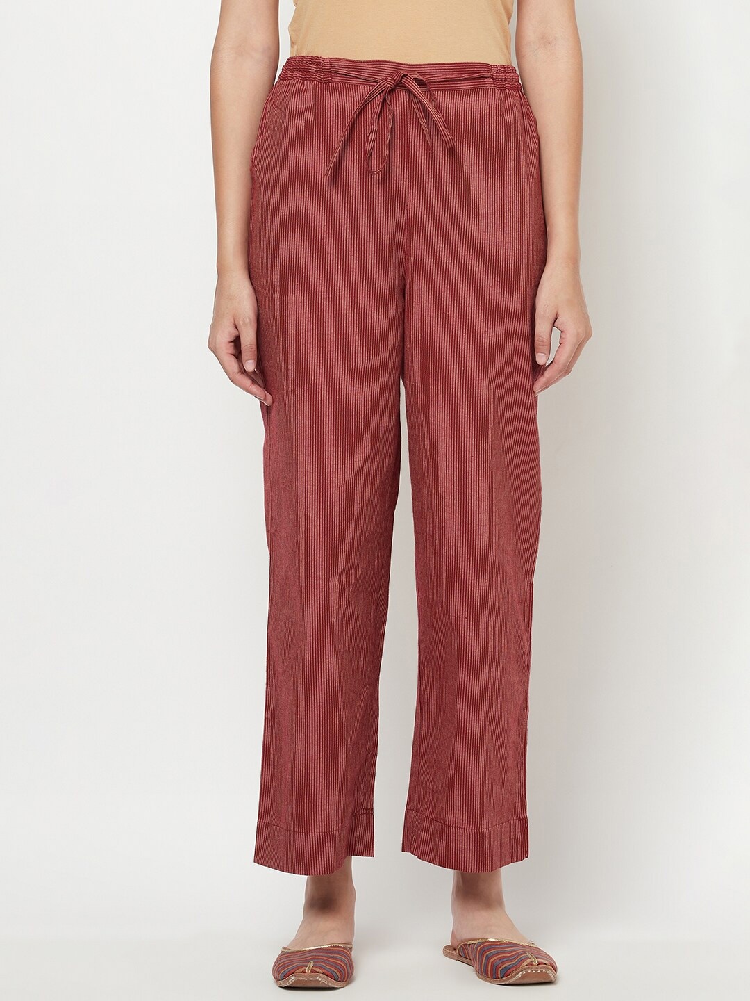 

Fabindia Women Maroon Palazzos