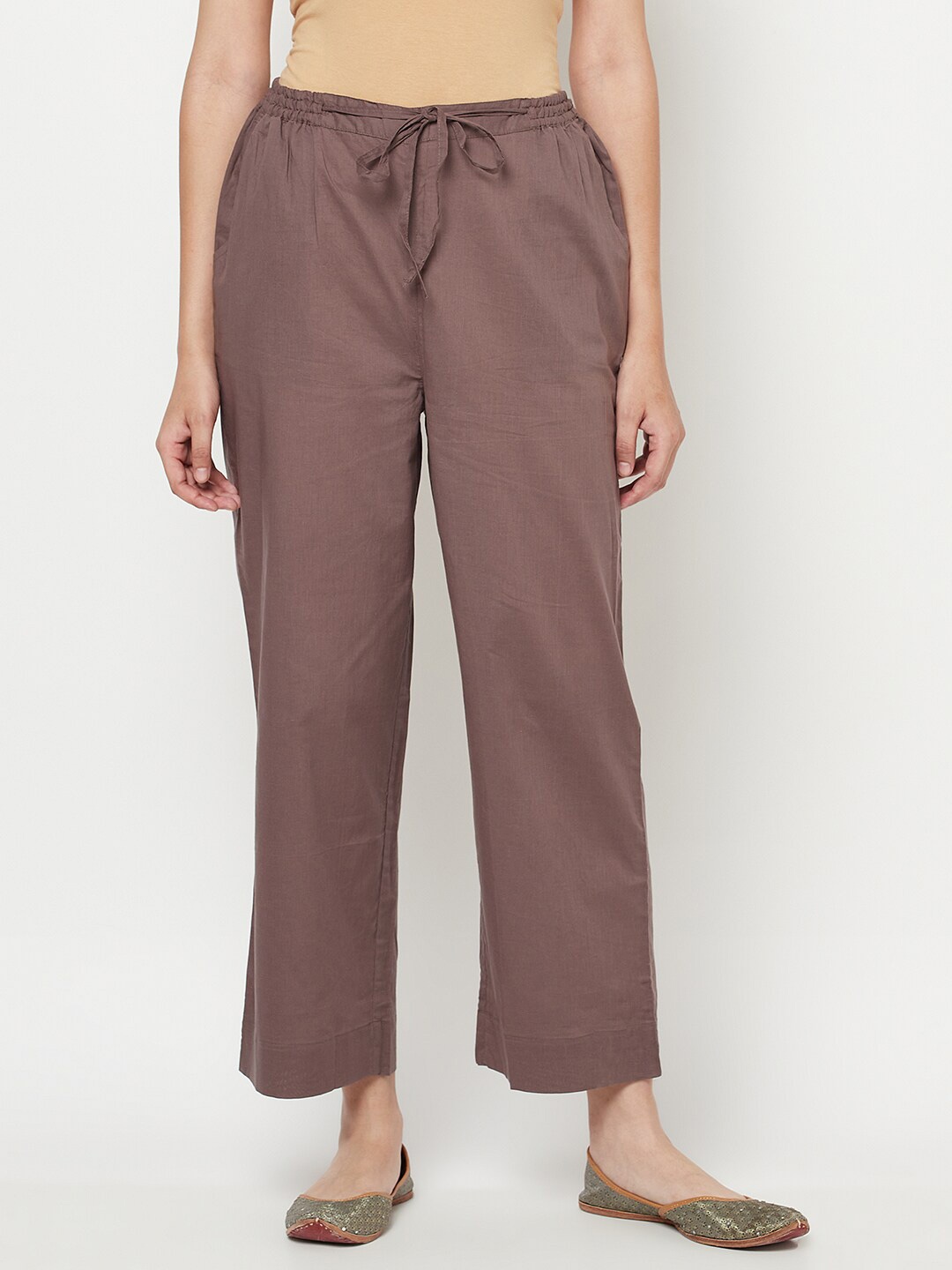 

Fabindia Women Grey Ethnic Palazzos