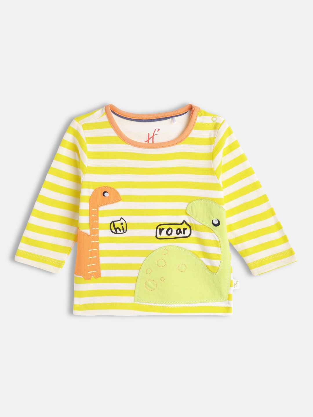

H By Hamleys Boys Yellow Striped Pure Cotton T-shirt