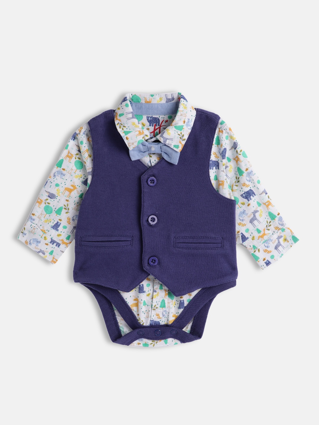 

H By Hamleys Infant Boys 3 Piece Pure Cotton Apparel Gift Set, Multi