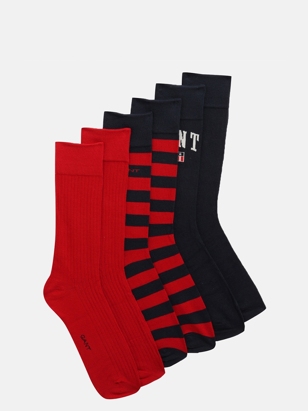 

GANT Men Pack Of 3 Patterned Ankle-Length Socks, Navy blue