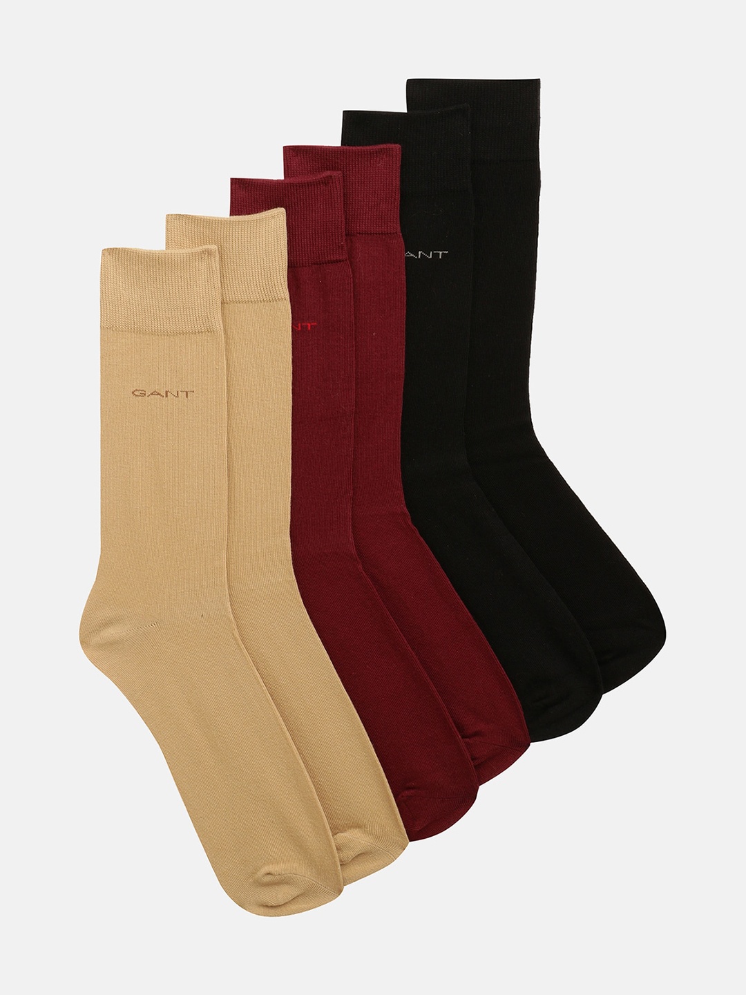 

GANT Men Pack Of 3 Solid Ankle-Length Socks, Red