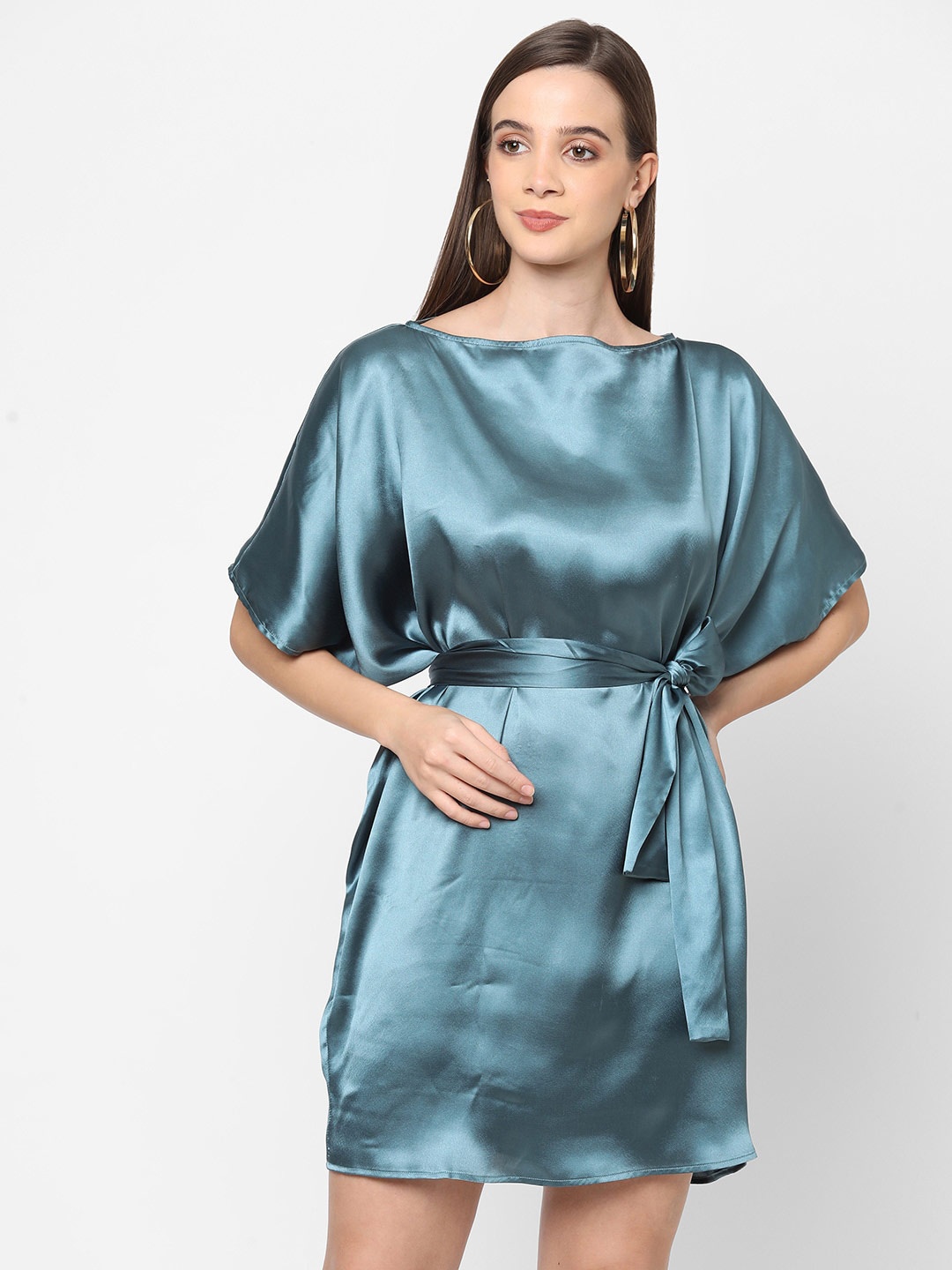 

MISH Turquoise Blue Satin Sheath Dress