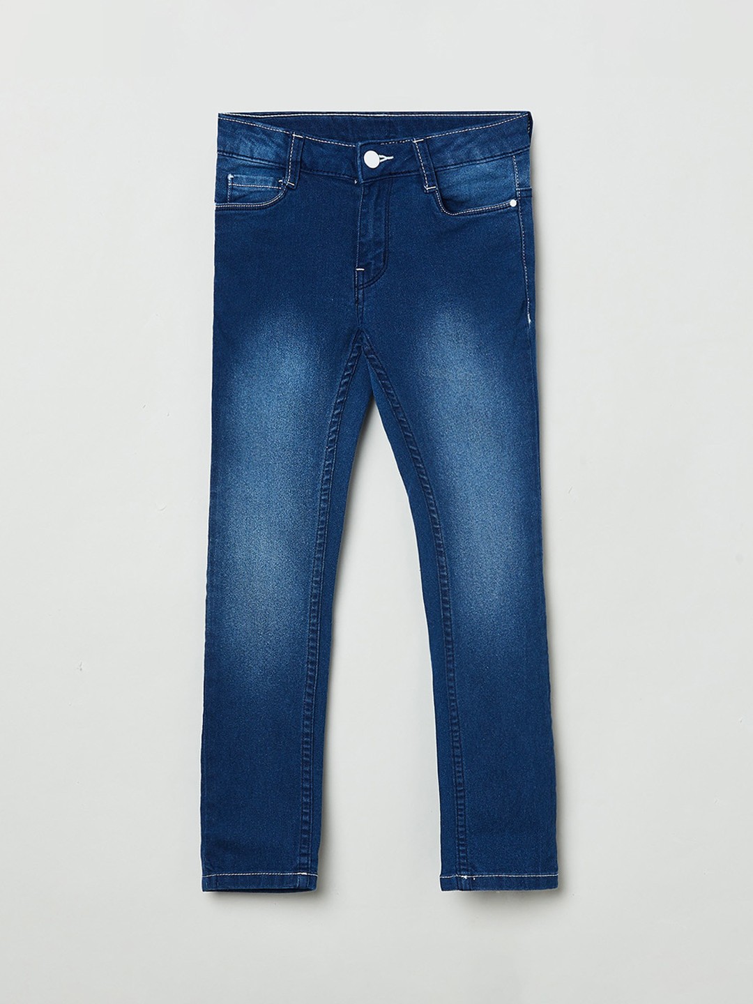 

max Girls Blue Slim Fit Heavy Fade Jeans