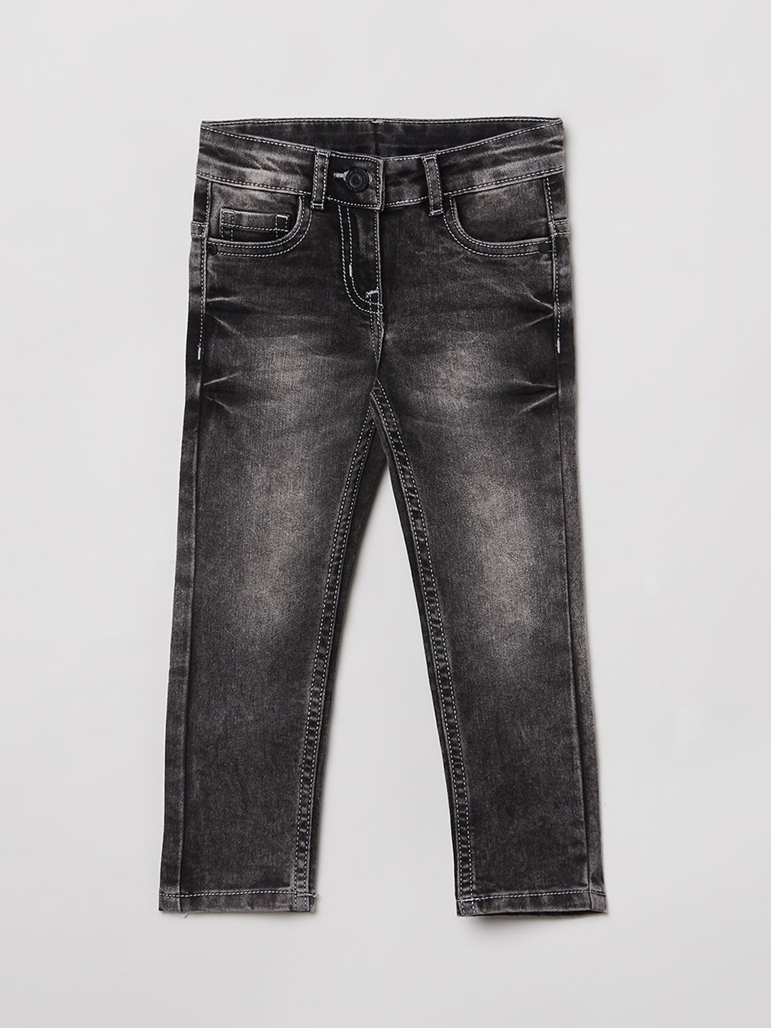 

max Girls Black Slim Fit Heavy Fade Jeans