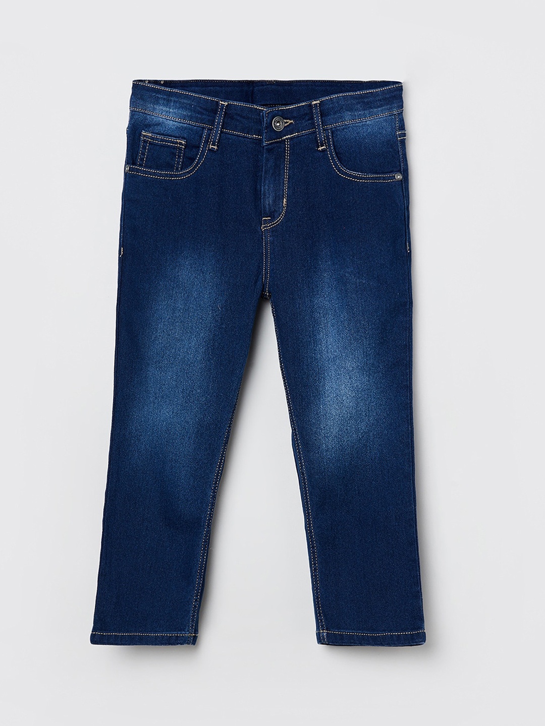 

max Girls Blue Slim Fit Heavy Fade Stretchable Jeans