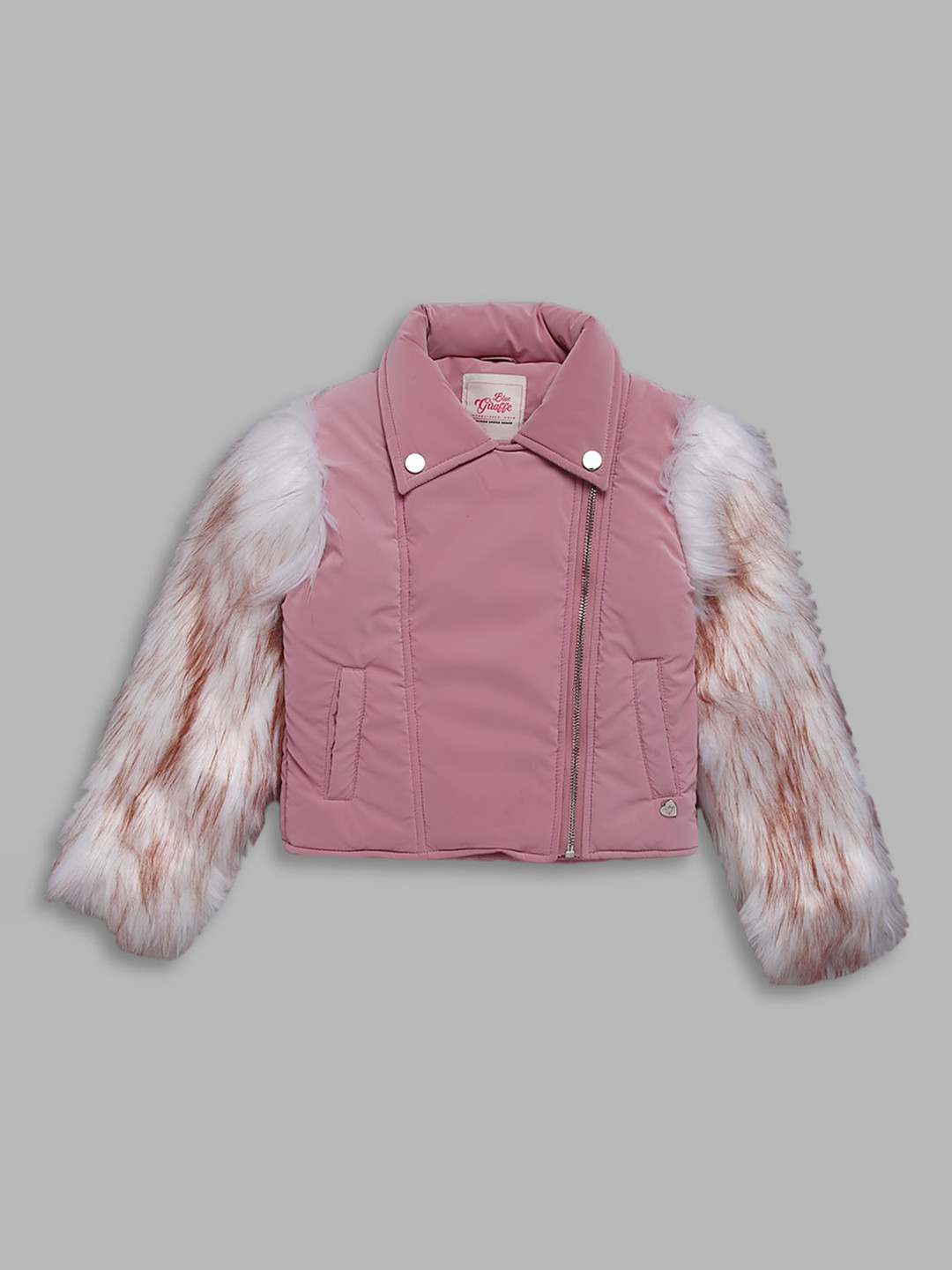 

Blue Giraffe Girls Pink Longline Padded Jacket with Embroidered