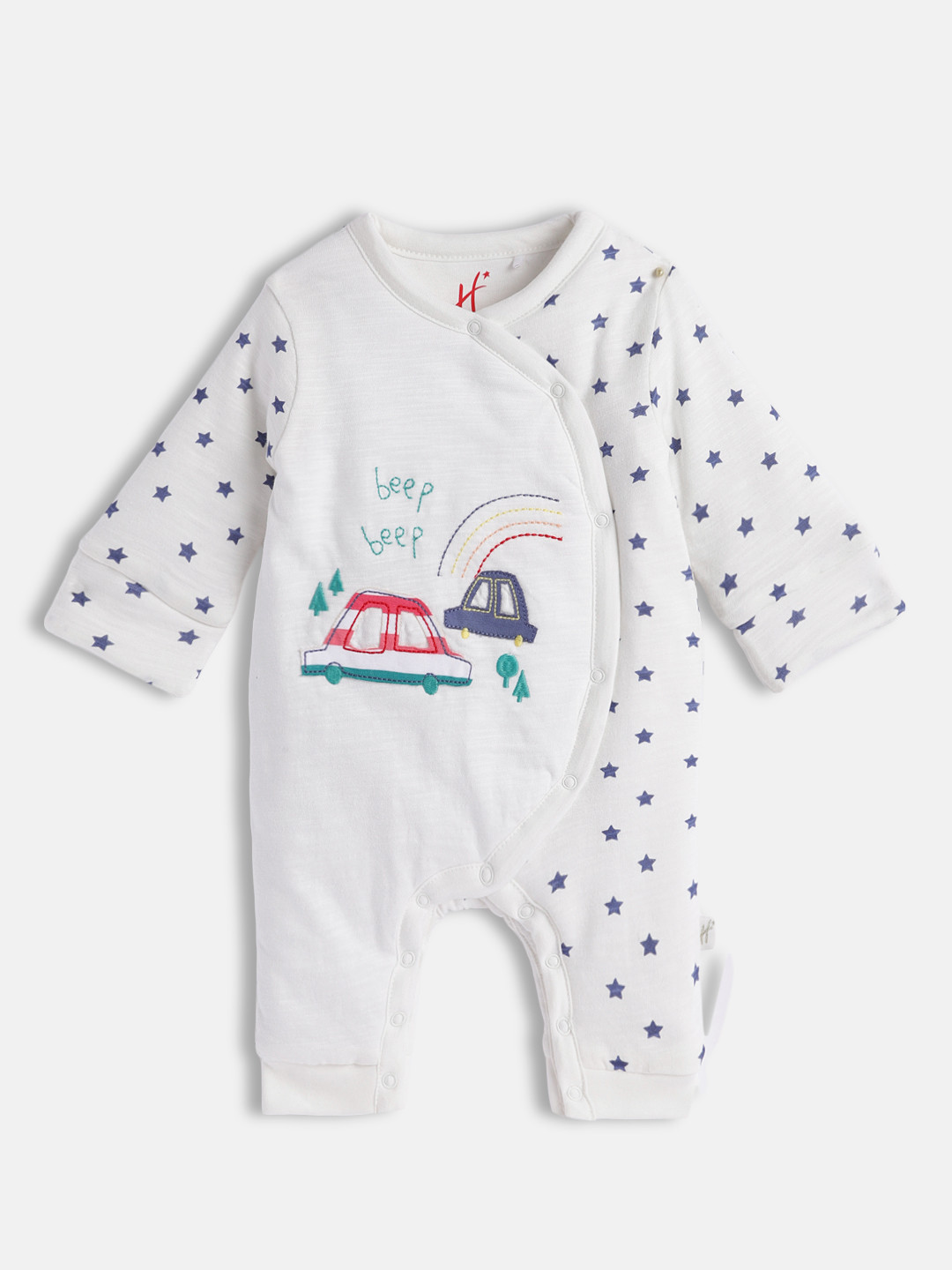 

H By Hamleys Infant Boys White Printed Romper
