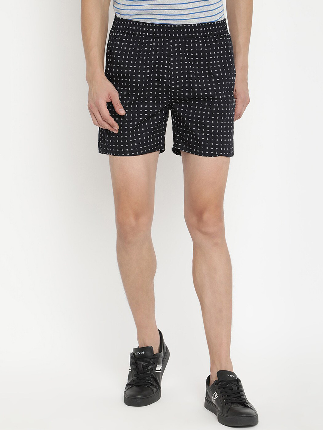 

V2 Value & Variety Men Navy Blue Printed Cotton Regular Shorts