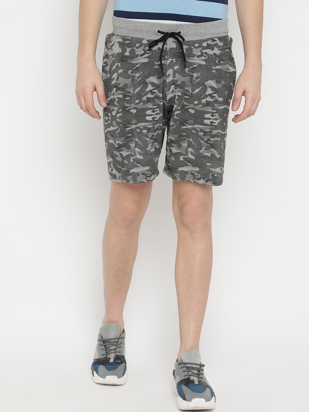 

V2 Value & Variety Men Grey Camouflage Printed Cotton Regular Shorts