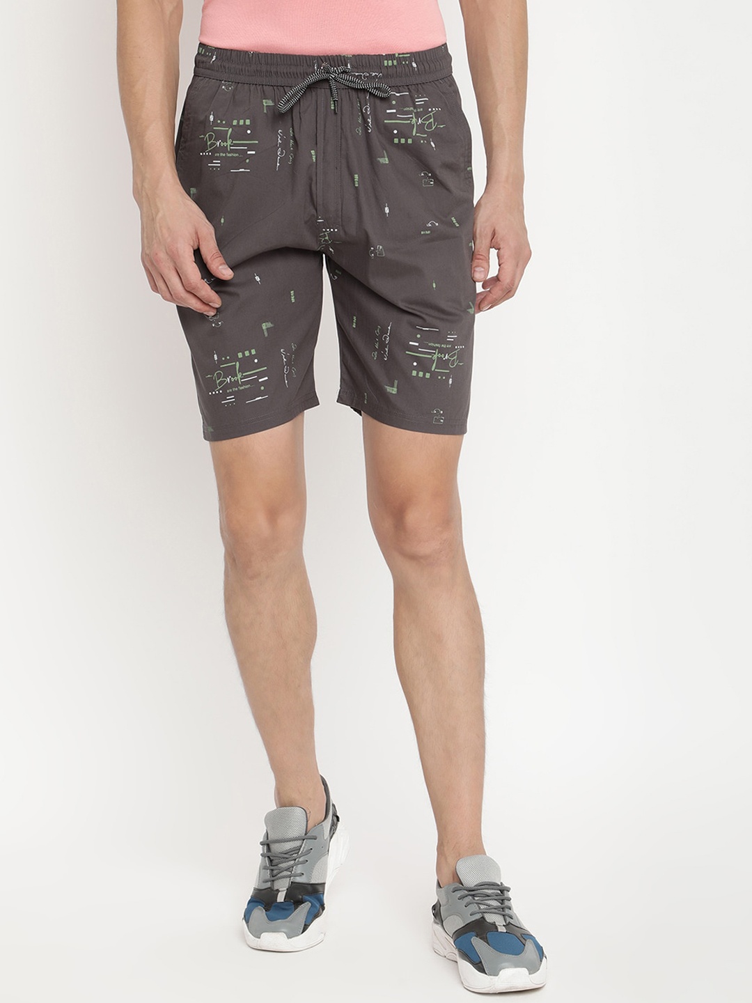 

V2 Value & Variety Men Grey Printed Sports Shorts