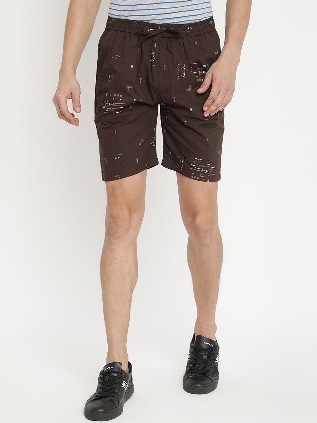 

V2 Value & Variety Men Brown Printed Regular Shorts