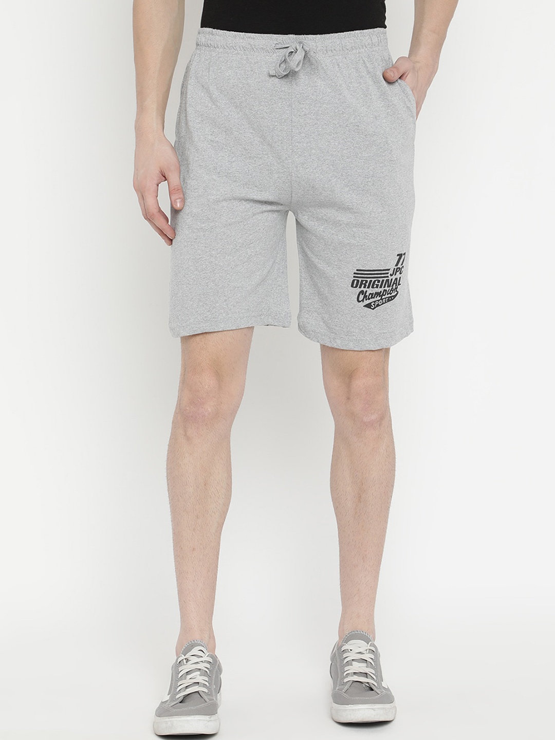 

V2 Value & Variety Men Grey Melange Cotton Regular Shorts