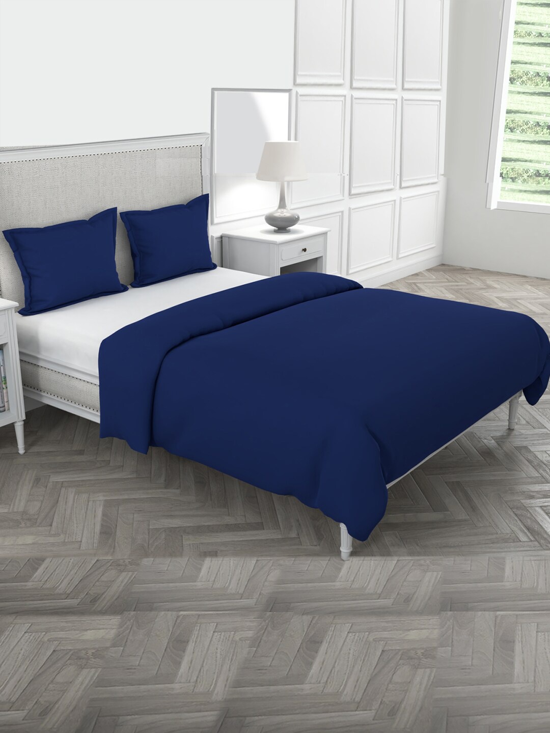

Livpure Smart Blue Solid Microfiber 300 TC Double Duvet Cover