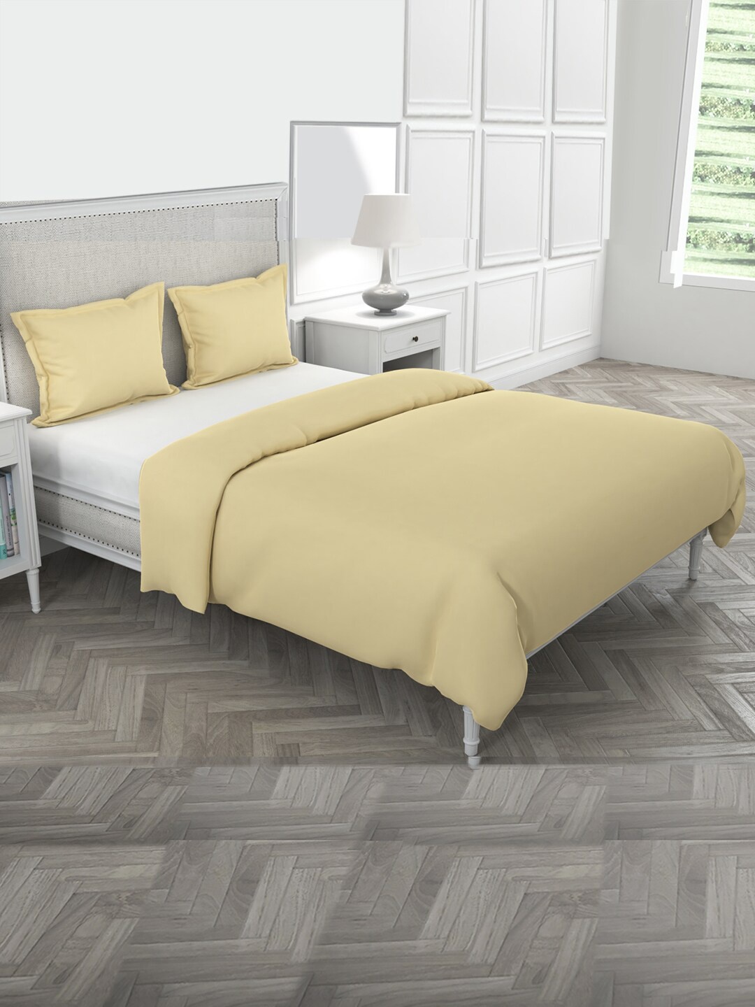 

Livpure Smart Beige Solid Microfiber 300 TC Double Duvet Cover