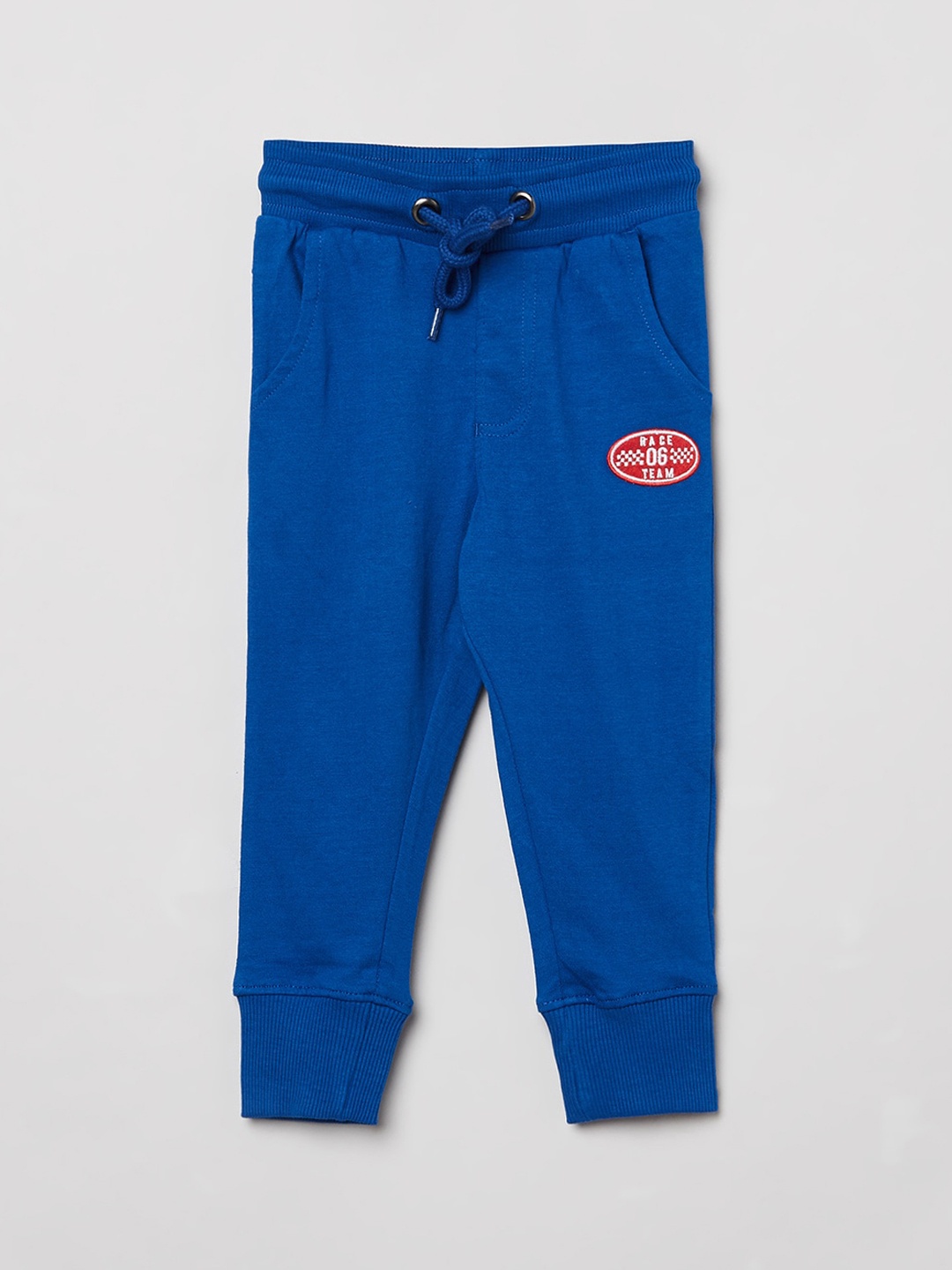 

max Boys Blue Solid Pure Cotton Joggers