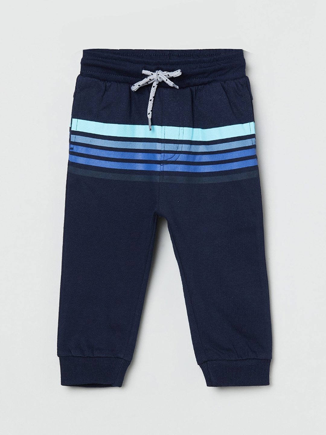 

max Boys Navy Blue Solid Cotton Joggers
