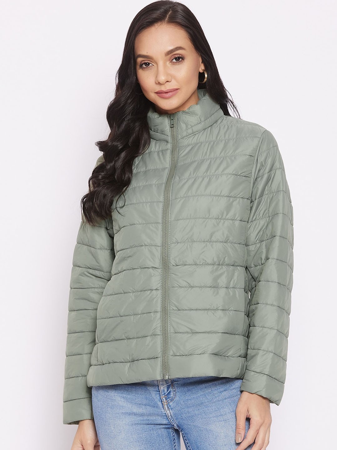 

Cantabil Women Green Puffer Jacket
