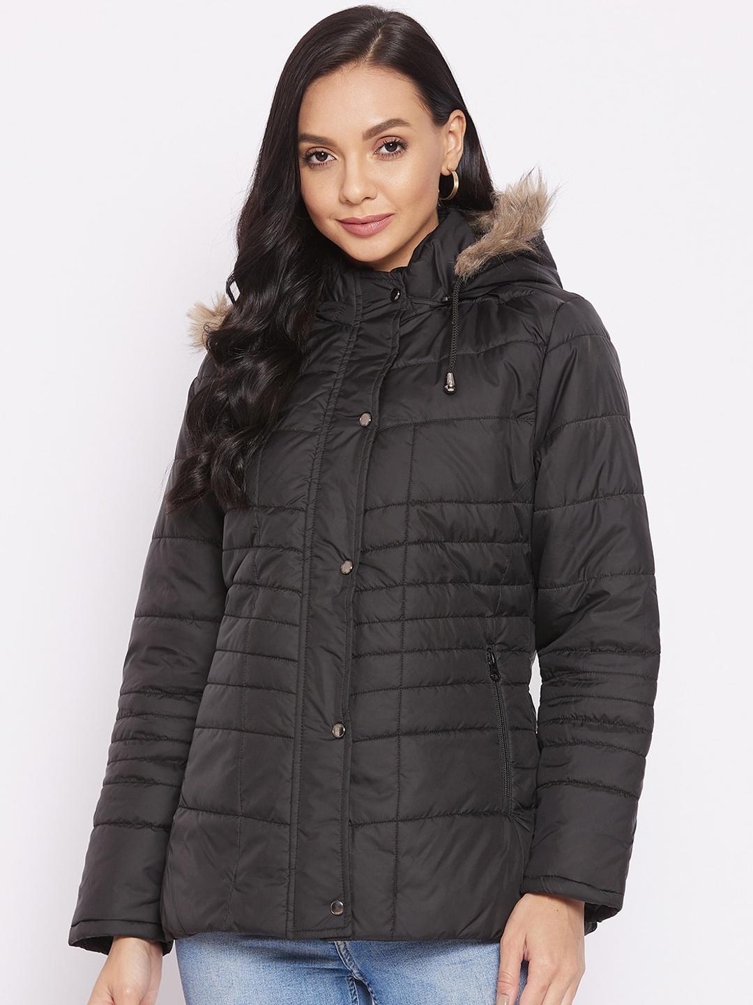 

Cantabil Women Black Parka Jacket