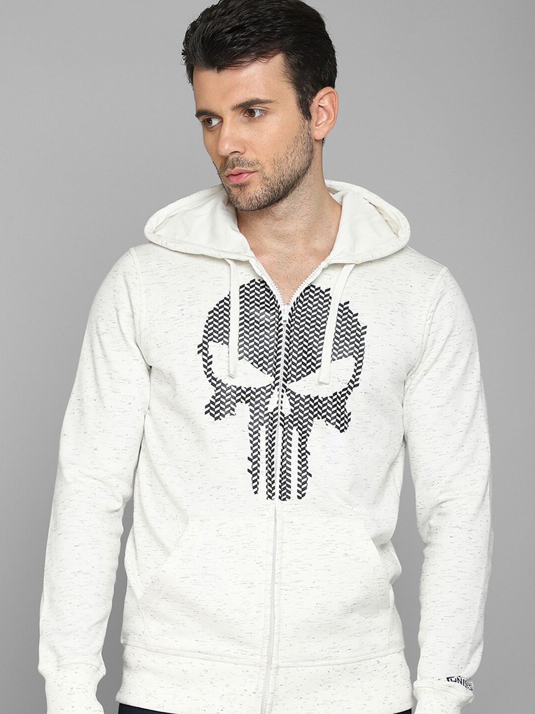 

Free Authority Men White Punisher Printed Hooded Sweatshirt