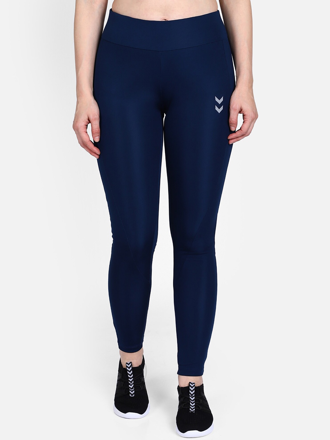 

hummel Women Navy Blue & White Printed Tights