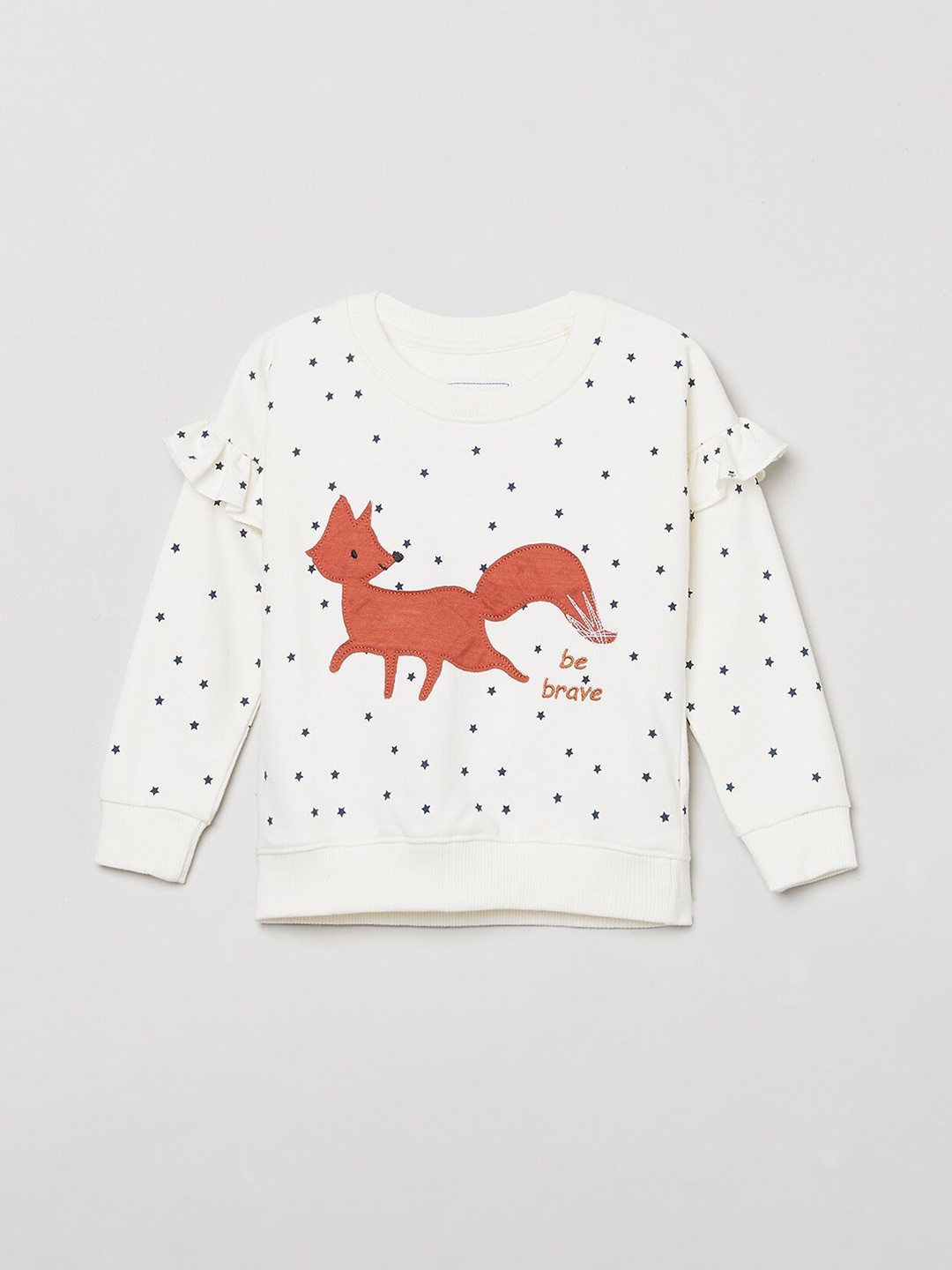 

max Girls White Printed Sweatshirt