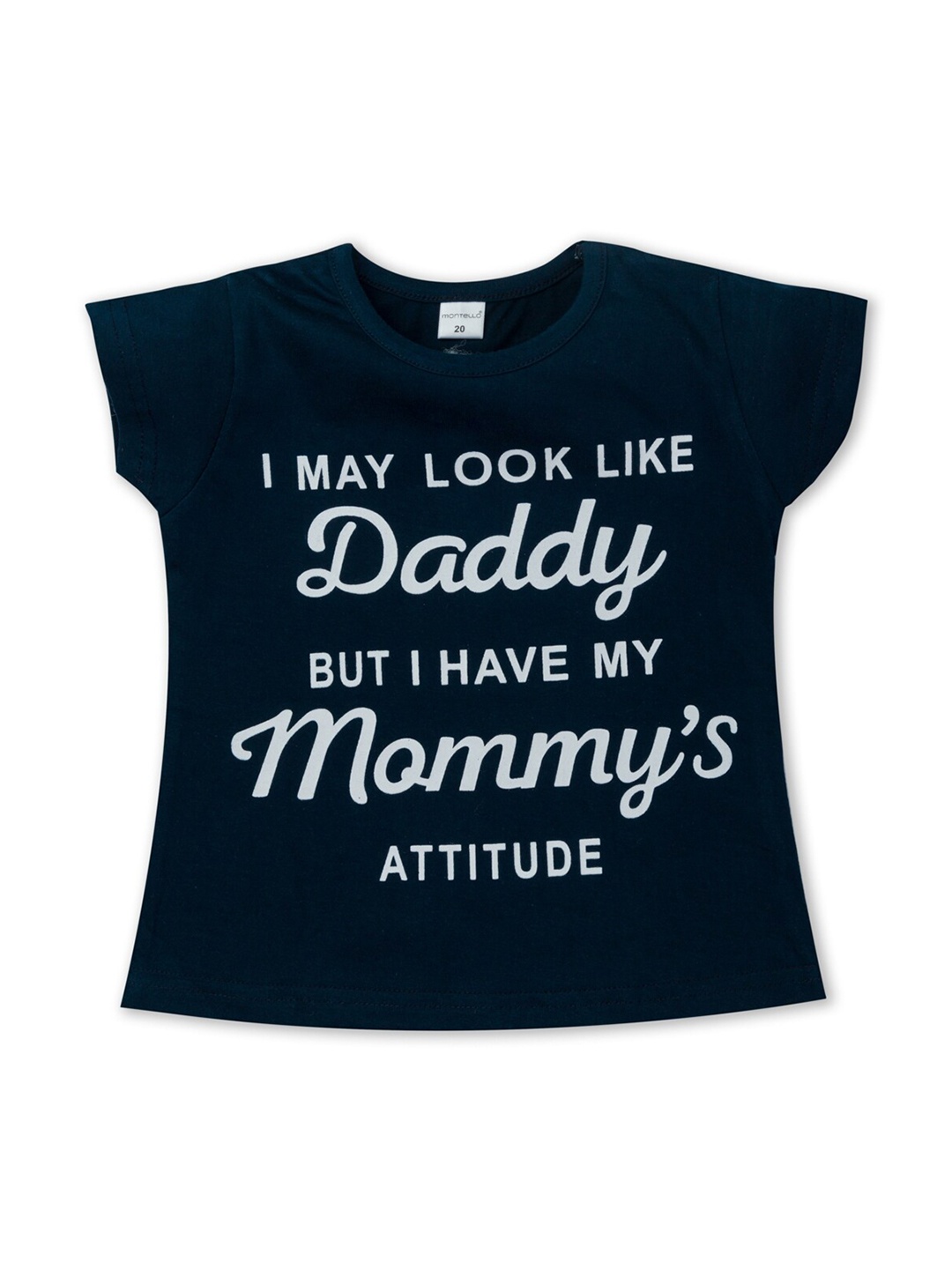 

Montello Girls Blue Extended Sleeves Pockets T-shirt