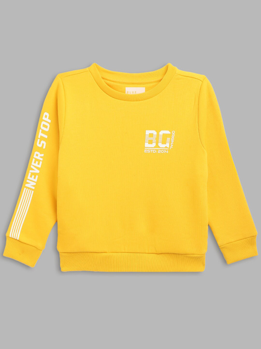 

Blue Giraffe Boys Yellow Printed Cotton Blend Sweatshirt