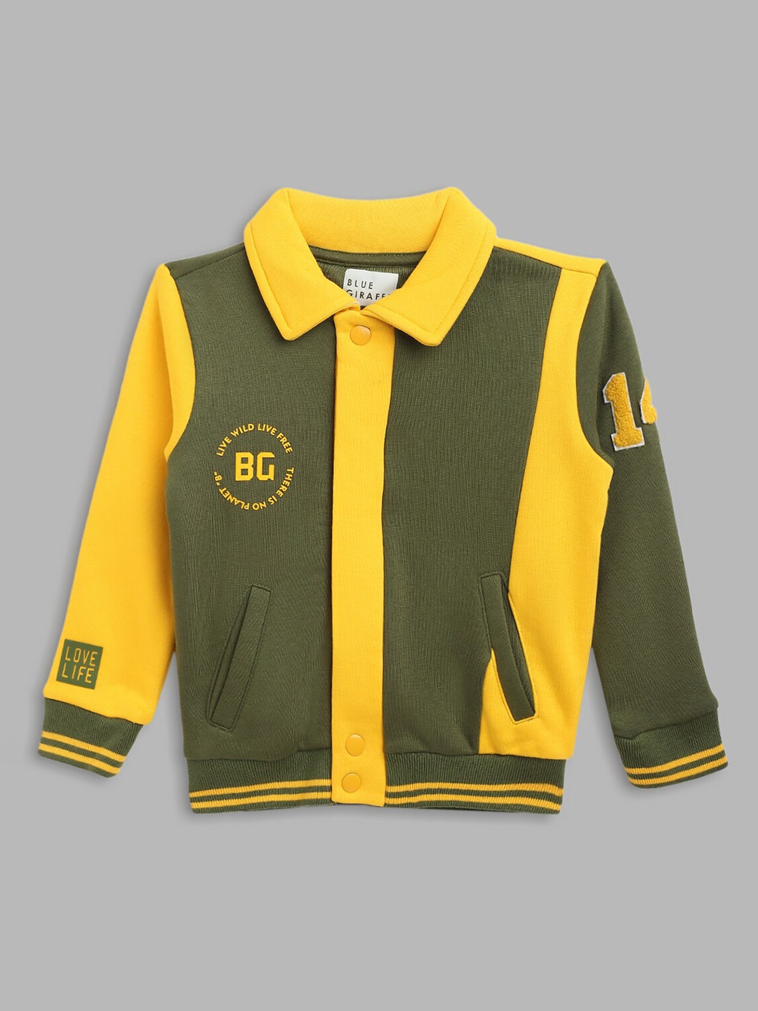 

Blue Giraffe Boys Yellow & Green Colourblocked Sweatshirt