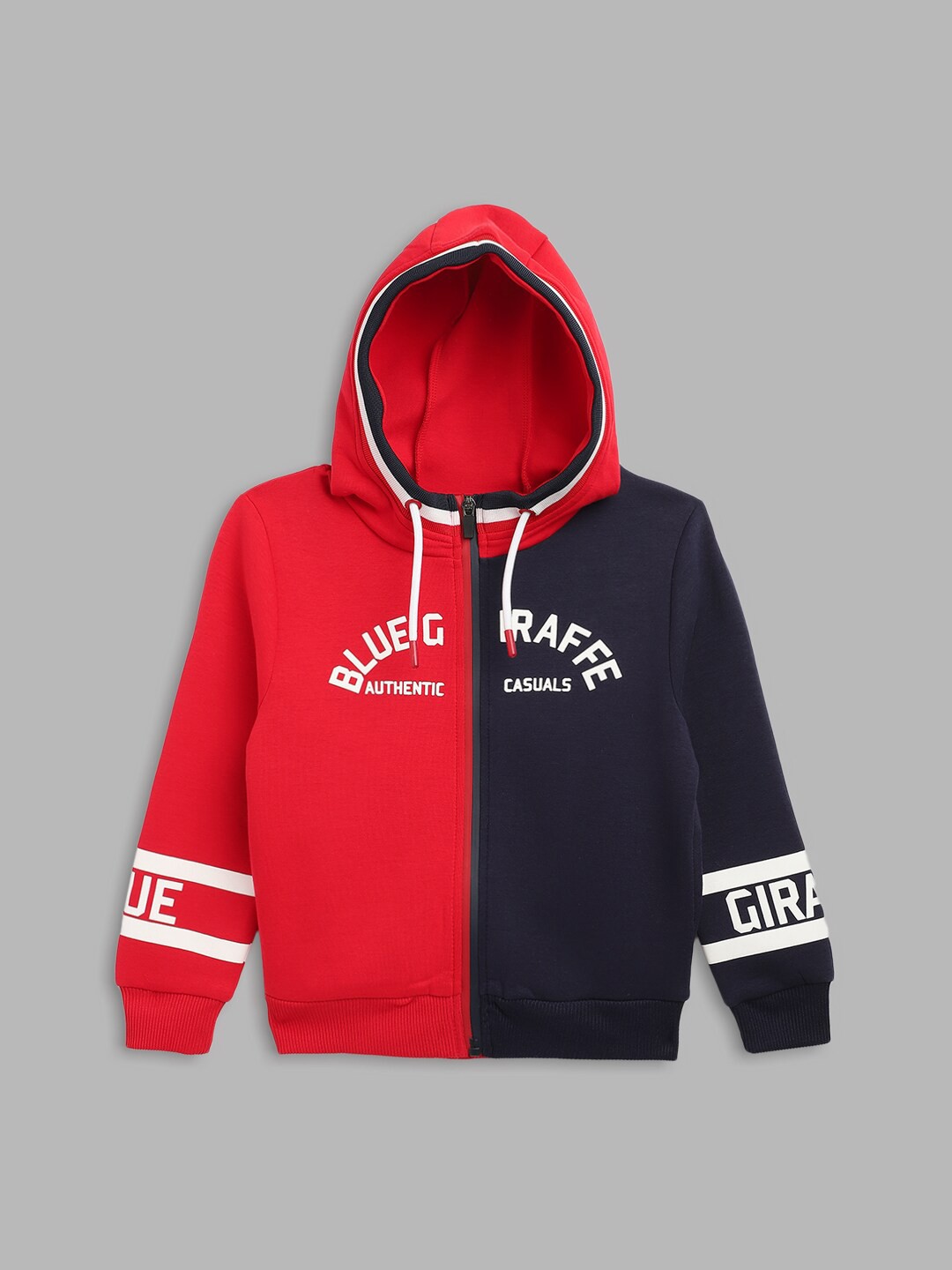 

Blue Giraffe Boys Red Printed Sweatshirt