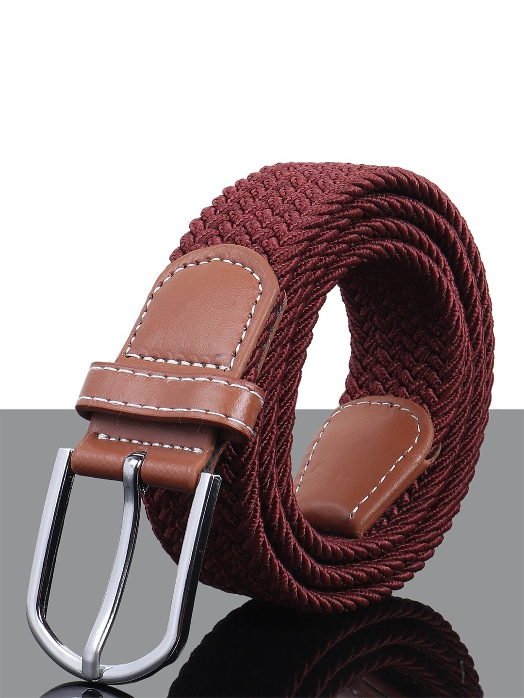 

Kastner Unisex Maroon Braided Stretchable Canvas Belt