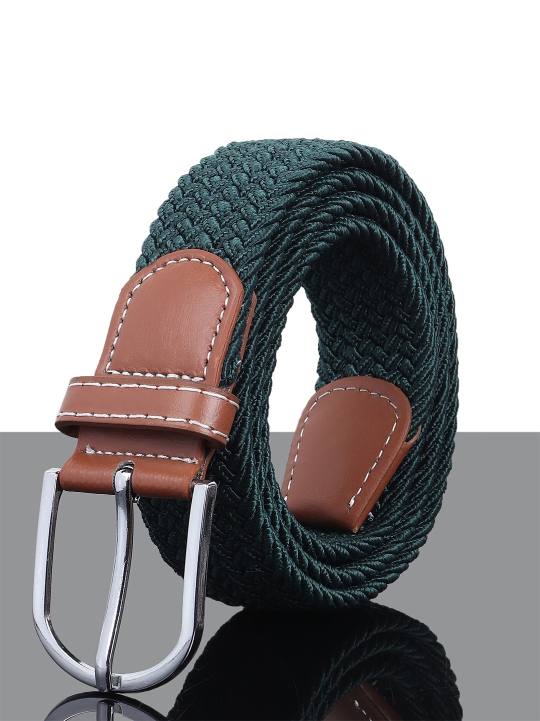 

Kastner Unisex Green Braided Stretchable Canvas Belt