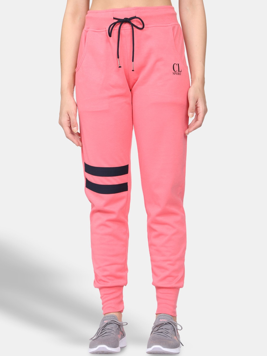 

CL SPORT Women Pink & Black Solid Joggers