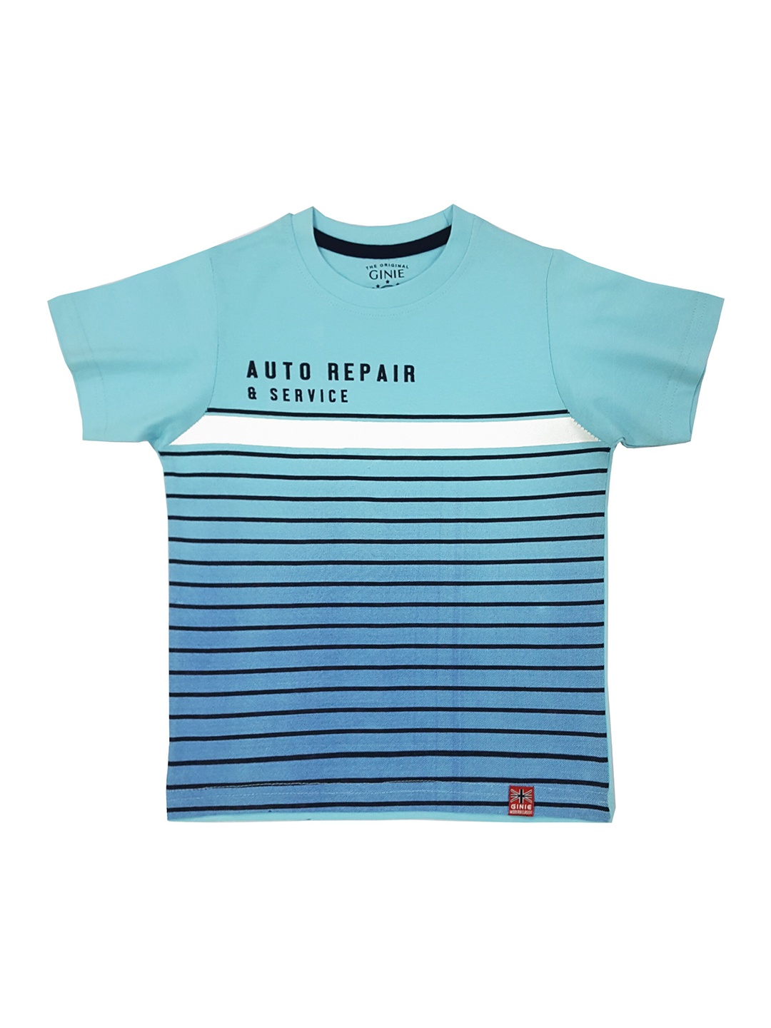 

Ginie Boys Blue Striped T-shirt
