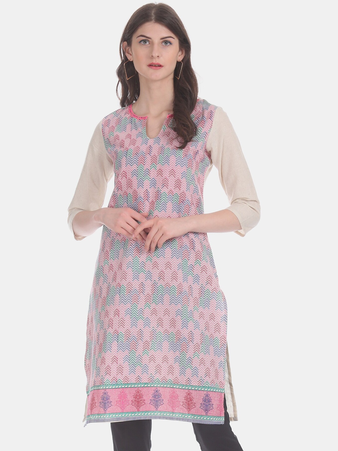

Karigari Women Pink Printed Kurta