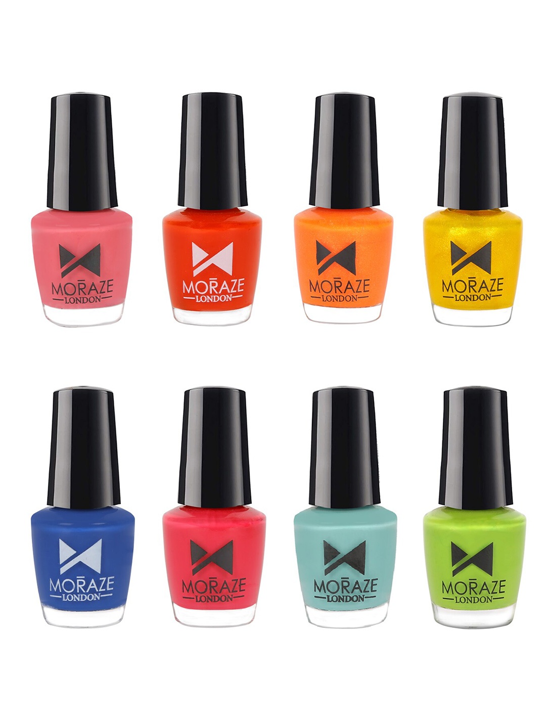 

Moraze Pack Of 8 Multicoloured Vegan & Chip Resisting Nail Polish, Multi